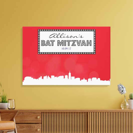 KLASSIEKE BROADWAY Bar Bat Mitzvah Inloggen Board Canvas Afdruk (Insitu (Woonkamer))