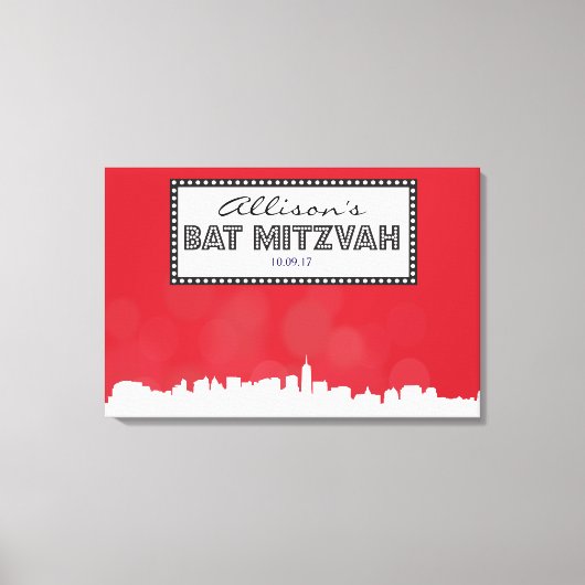 KLASSIEKE BROADWAY Bar Bat Mitzvah Inloggen Board Canvas Afdruk (Voorkant)