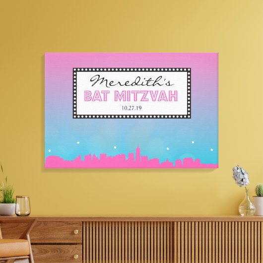 KLASSIEKE BROADWAY Bar Bat Mitzvah Inloggen Board Canvas Afdruk (Insitu (Woonkamer))