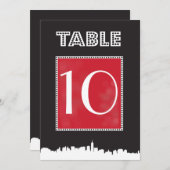 KLASSIEKE BROADWAY Bat Mitzvah Tafel Nummer Zitpla Kaart (Voorkant / Achterkant)