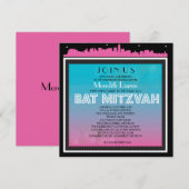 KLASSIEKE BROADWAY Bat Mitzvah Uitnodiging-regenbo Kaart (Voorkant / Achterkant)