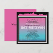 KLASSIEKE BROADWAY Vleermuis Mitzvah Uitnodiging-r Kaart (Voorkant / Achterkant)