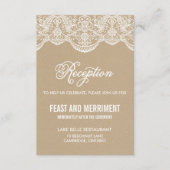 Klassieke Brokaat Kant Trouw Ontvangstkaart Informatiekaartje (Voorkant)