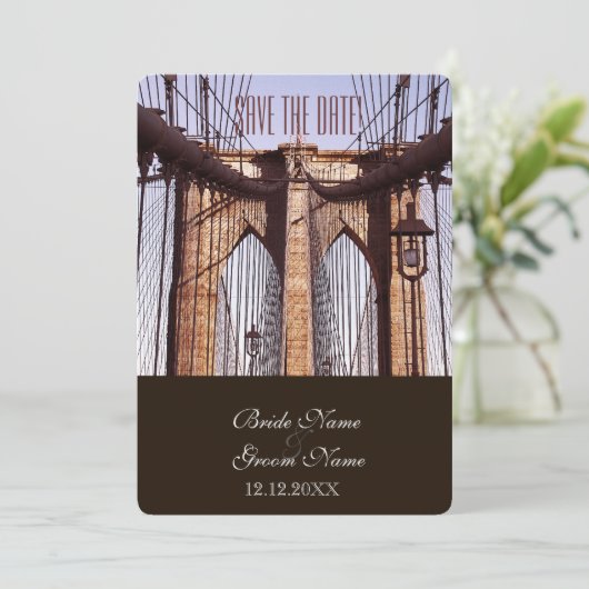 Klassieke brug van Brooklyn in New York Kaart (Staand voorkant)