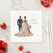 Klassieke bruid bruidegom gepersonaliseerd servet (Insitu)