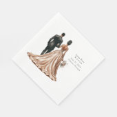 Klassieke bruid bruidegom gepersonaliseerd servet (Hoek)