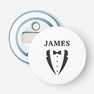 Klassieke bruidsjonker vlinderdas smoking button flesopener