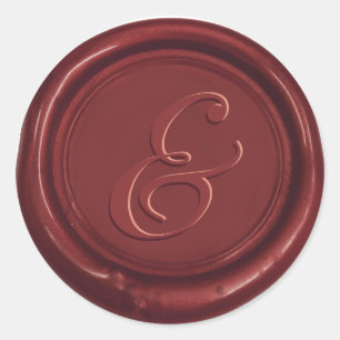 Klassieke bruiloft Ampersand Wax Seal Ronde Sticker