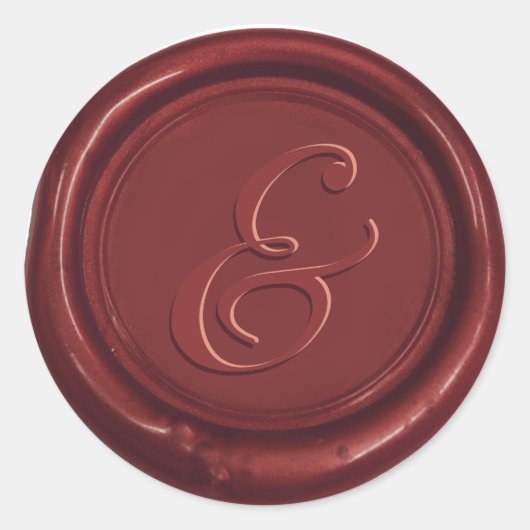 Klassieke bruiloft Ampersand Wax Seal Ronde Sticker (Voorkant)