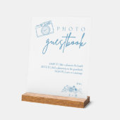 Klassieke bruiloft Bloemen Foto Guestbook Signage Acryl Bord (Hoek)