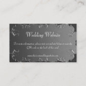 Klassieke Bruiloft Donker Zilveren Bruiloft Websit Informatiekaartje (Voorkant)