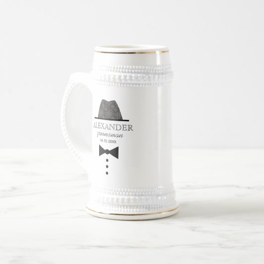 Klassieke bruiloft Groomsman Bierpul (Voorkant links)