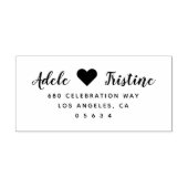 Klassieke bruiloft Hart Return-adres Rubberstempel (Afrduk)