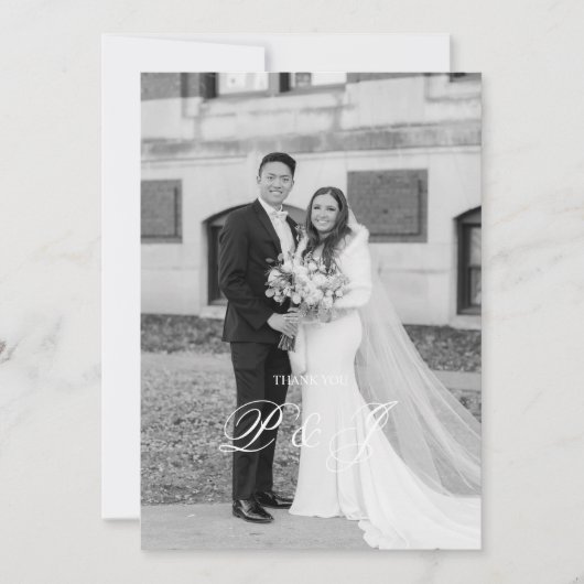 Klassieke bruiloft Hartelijk dank Bedankkaart (Voorkant)