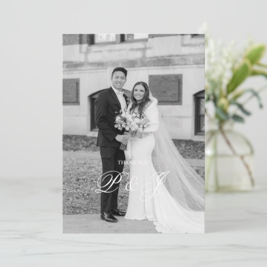 Klassieke bruiloft Hartelijk dank Bedankkaart (Staand voorkant)