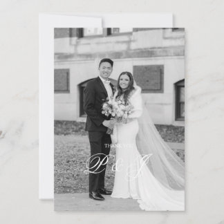 Klassieke bruiloft Hartelijk dank Bedankkaart