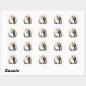 Klassieke bruiloft iconen ronde sticker (Vel)