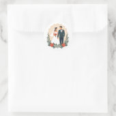 Klassieke bruiloft iconen ronde sticker (Tas)