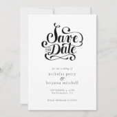 Klassieke bruiloft kalligrafie Modern Elegant Save The Date (Voorkant)