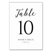 Klassieke bruiloft kalligrafie tafel nummer teken kaart (Voorkant)