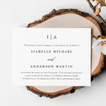 Klassieke bruiloft met Bourgondië monogram