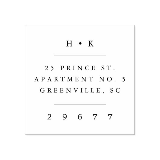 Klassieke bruiloft Monogram Retouradres Rubberstempel (Afrduk)