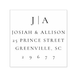 Klassieke bruiloft Monogram Retouradres Zelfinktende Stempel