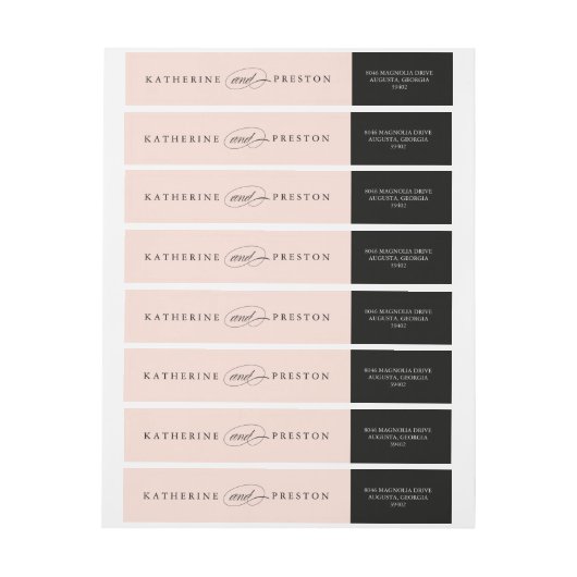 Klassieke bruiloft-monogram retouradreslabel (Vel)