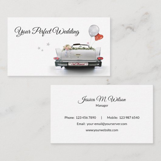 Klassieke bruiloft-planner visitekaartje (Voorkant / Achterkant)