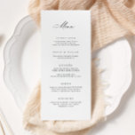 Klassieke bruiloft receptie feest maaltijd menu Ka<br><div class="desc">Onze aangepaste menukaart is voorzien van moderne kalligrafie voor de perfecte manier om uw gasten te informeren over hun maaltijdkeuzes op uw bruiloft of evenement. Dit artikel maakt deel uit van onze Goldie collectie G100,  koop onze winkel voor bijpassende producten.</div>