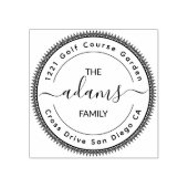 Klassieke Bruiloft & Ronde Retouradres Rubber Rubberstempel (Afrduk)