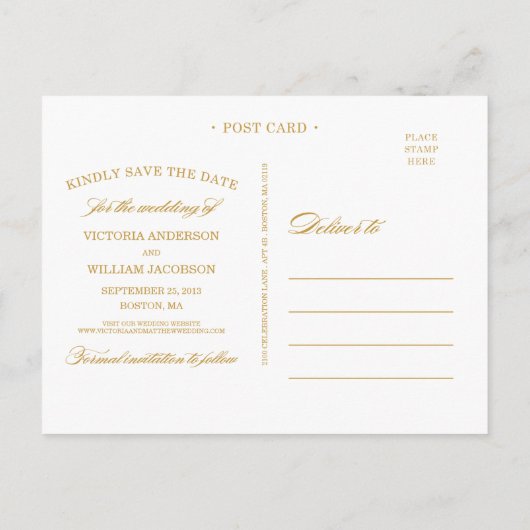 KLASSIEKE BRUILOFT | SLA DE DATUM VAN AANKONDIGING (Achterkant)