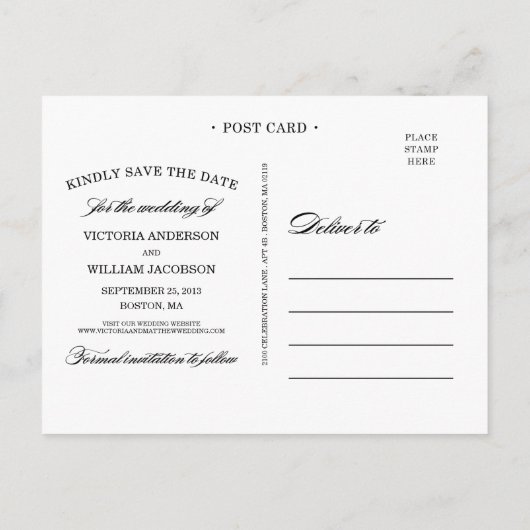 KLASSIEKE BRUILOFT | SLA DE DATUM VAN AANKONDIGING (Achterkant)