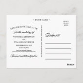 KLASSIEKE BRUILOFT | SLA DE DATUM VAN AANKONDIGING BRIEFKAART (Achterkant)