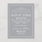 KLASSIEKE BRUILOFT | SLA DE DATUM VAN AANKONDIGING BRIEFKAART (Voorkant)
