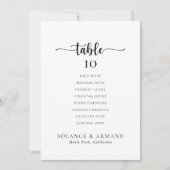 Klassieke bruiloft Tabel 6 Zitkaartje Kaart (Voorkant)