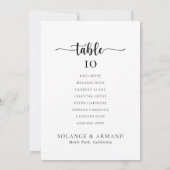 Klassieke bruiloft Tabel 6 Zitkaartje Kaart (Achterkant)