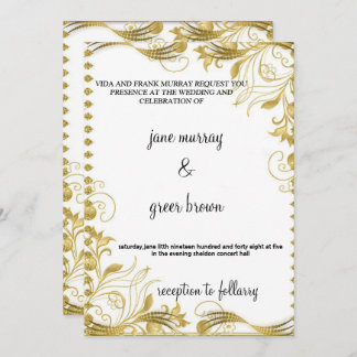 KLASSIEKE BRUILOFT UITNODIGEN KAART