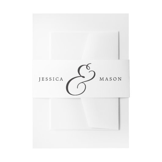 Klassieke bruiloft uitnodiging buikbanden uitnodigingen wikkel (Voorkant Voorbeeld)