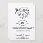 KLASSIEKE BRUILOFT UITNODIGING KAART - KRAFT PAPIE (Voorkant / Achterkant)