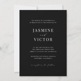 Klassieke bruiloft uitnodiging Minimale formule J1