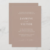 Klassieke bruiloft uitnodiging Minimale formule J1 (Voorkant / Achterkant)