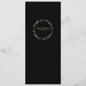 Klassieke bruiloft voor zwart en gouden script menu (Achterkant)