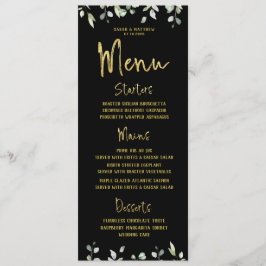 Klassieke bruiloft voor zwart en gouden script menu