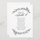 Klassieke bruiloft zitgrafiek. Tabel plan 11 Kaart (Voorkant / Achterkant)