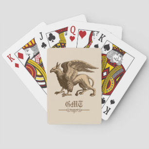 Klassieke bruin en beige Griffin - Legendary Beast Pokerkaarten