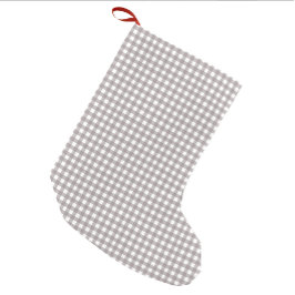 Klassieke bruine beige geruite kerstkous kleine kerstsok
