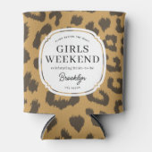 Klassieke bruine dierenprint vrijgezellenfeest blikjeskoeler (Voorkant)