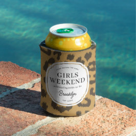 Klassieke bruine dierprint vrijgezellenfeest blikjeskoeler