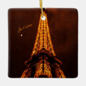 Klassieke bruine en Oranje Eiffeltower Souvenir Keramisch Ornament (Voorkant)